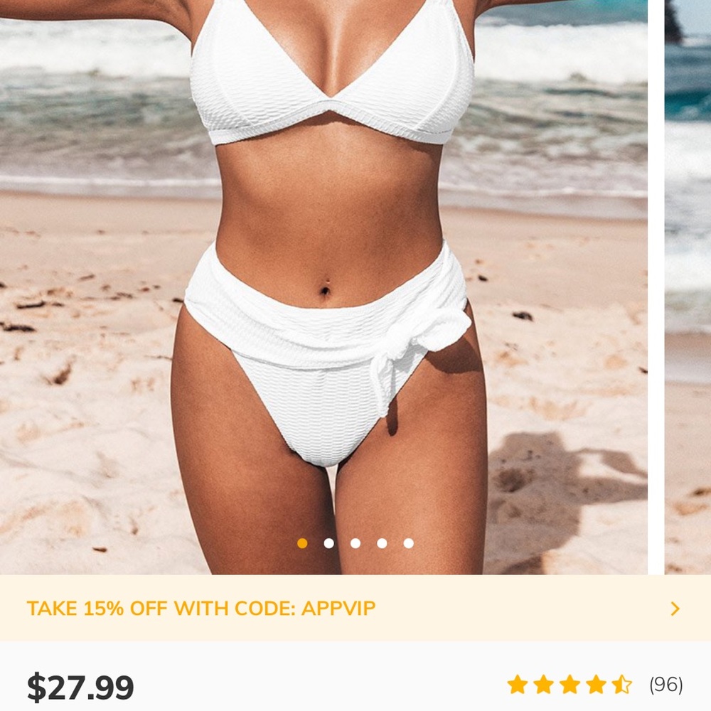 White Double Straps Knotted Bikini